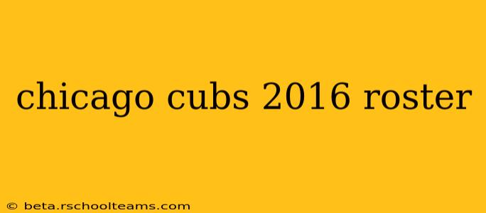 chicago cubs 2016 roster