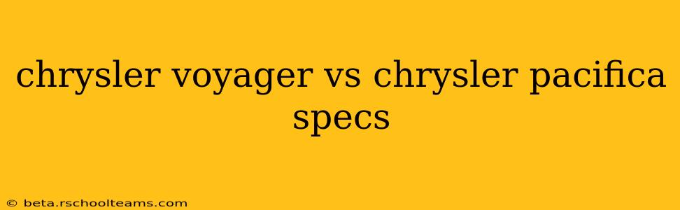 chrysler voyager vs chrysler pacifica specs