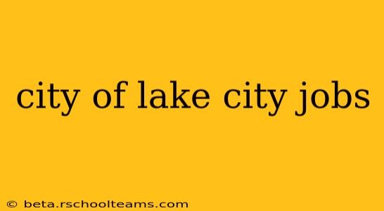 city of lake city jobs