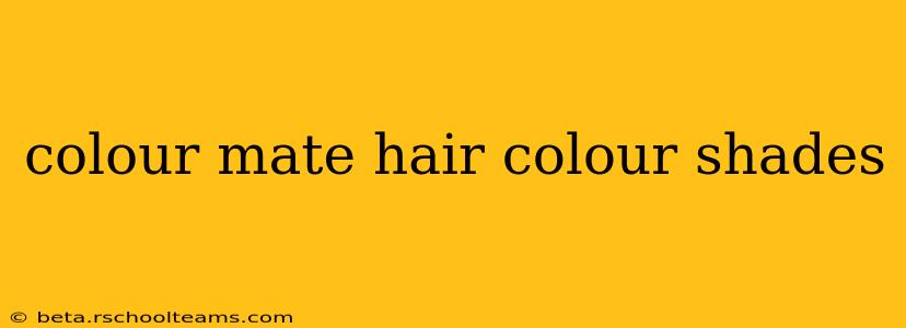 colour mate hair colour shades
