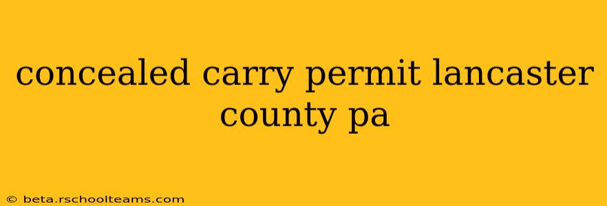 concealed carry permit lancaster county pa