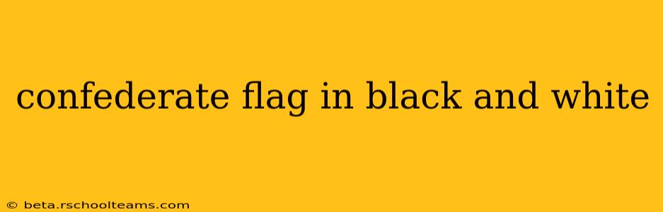 confederate flag in black and white