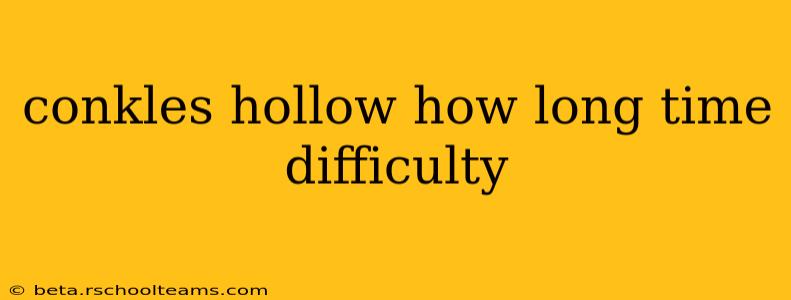 conkles hollow how long time difficulty