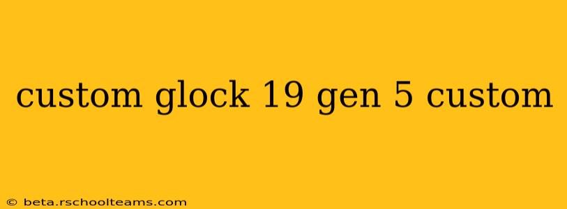 custom glock 19 gen 5 custom
