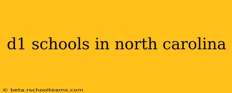 d1 schools in north carolina