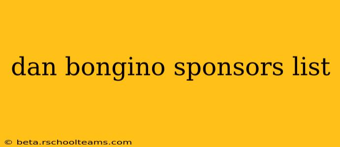 dan bongino sponsors list