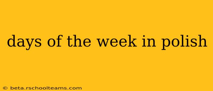 days of the week in polish