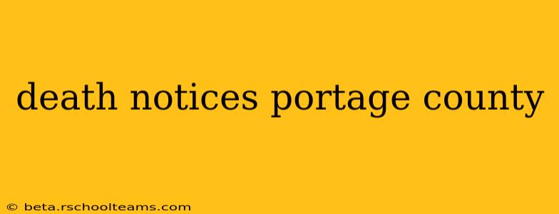 death notices portage county