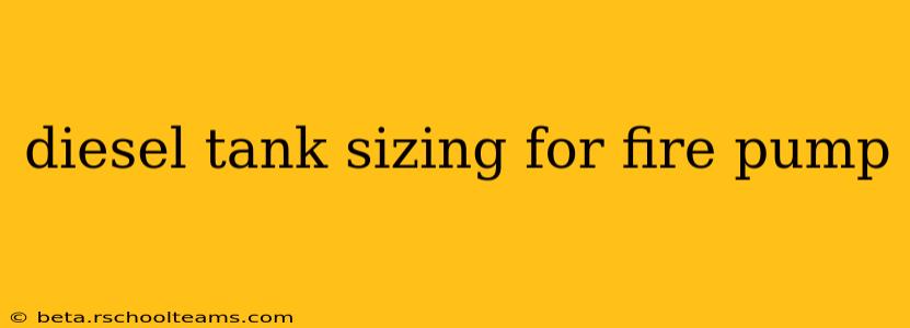 diesel tank sizing for fire pump