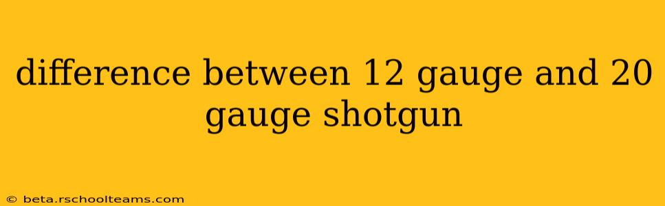 difference between 12 gauge and 20 gauge shotgun