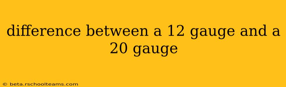 difference between a 12 gauge and a 20 gauge