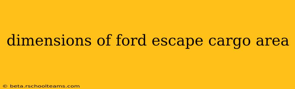 dimensions of ford escape cargo area