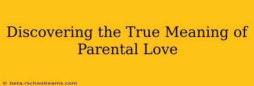 Discovering the True Meaning of Parental Love