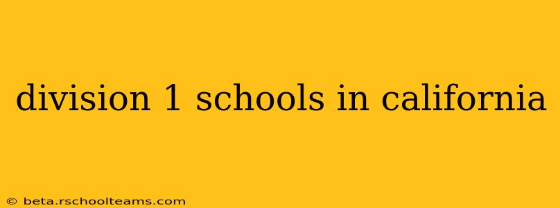 division 1 schools in california