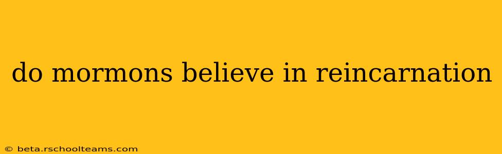 do mormons believe in reincarnation