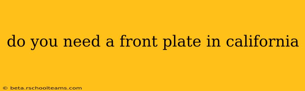 do you need a front plate in california