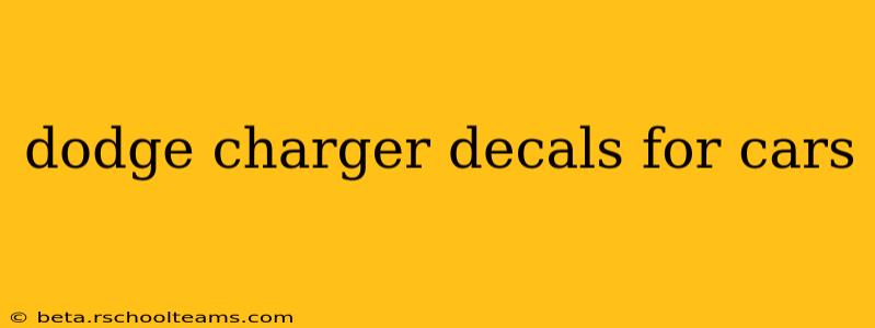 dodge charger decals for cars