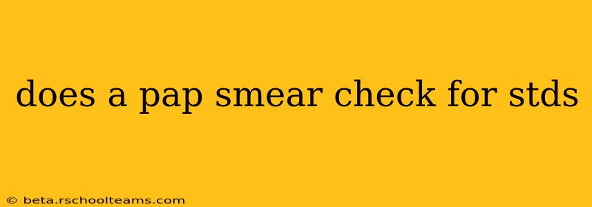 does a pap smear check for stds
