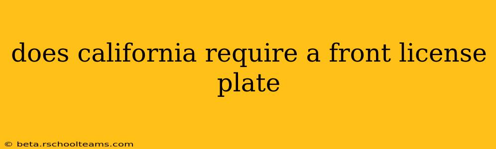 does california require a front license plate