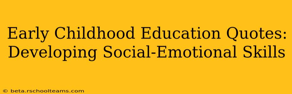 Early Childhood Education Quotes: Developing Social-Emotional Skills