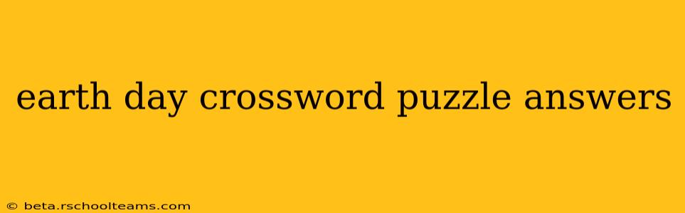 earth day crossword puzzle answers