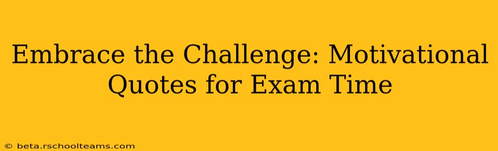 Embrace the Challenge: Motivational Quotes for Exam Time