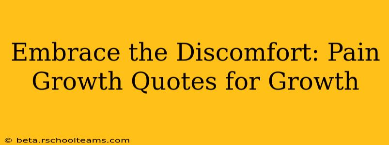 Embrace the Discomfort: Pain Growth Quotes for Growth