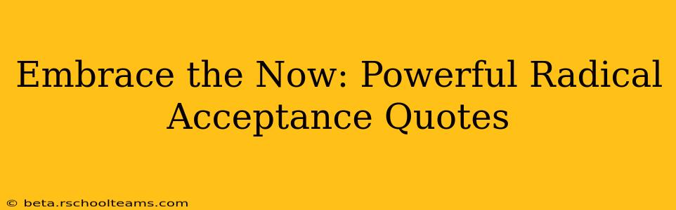 Embrace the Now: Powerful Radical Acceptance Quotes