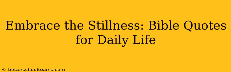 Embrace the Stillness: Bible Quotes for Daily Life