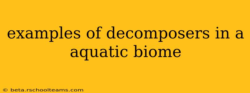 examples of decomposers in a aquatic biome