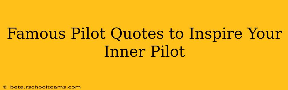 Famous Pilot Quotes to Inspire Your Inner Pilot
