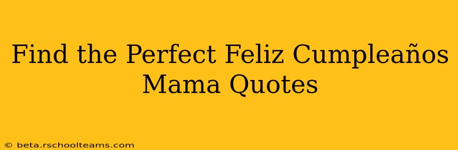 Find the Perfect Feliz Cumpleaños Mama Quotes