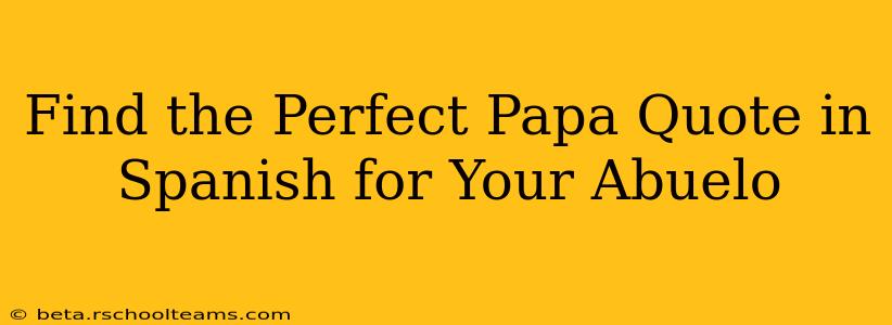 Find the Perfect Papa Quote in Spanish for Your Abuelo
