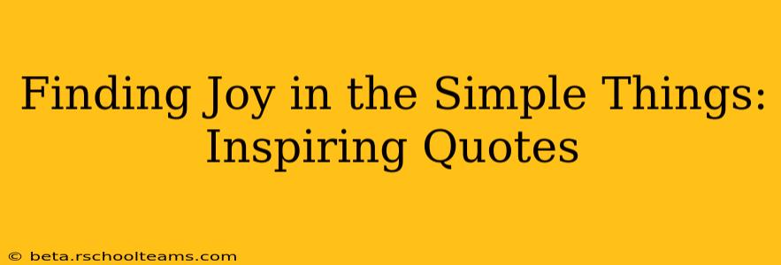 Finding Joy in the Simple Things: Inspiring Quotes