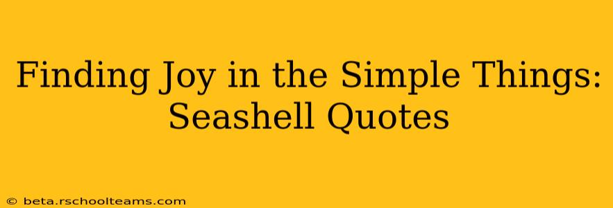 Finding Joy in the Simple Things: Seashell Quotes
