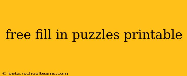 free fill in puzzles printable