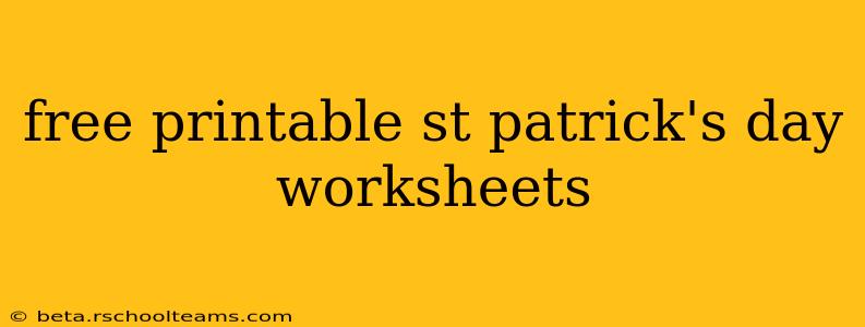 free printable st patrick's day worksheets