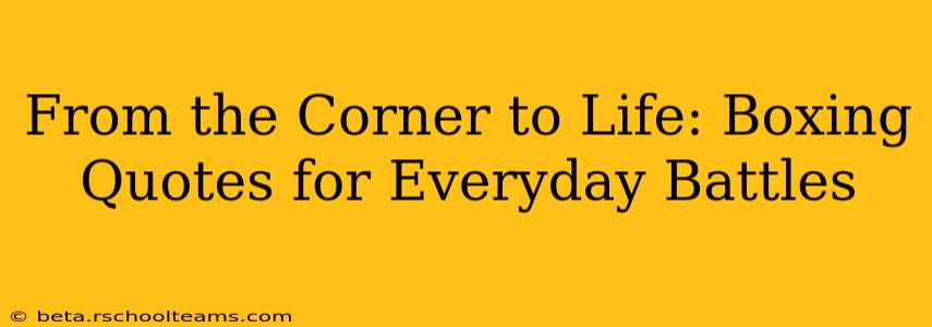 From the Corner to Life: Boxing Quotes for Everyday Battles