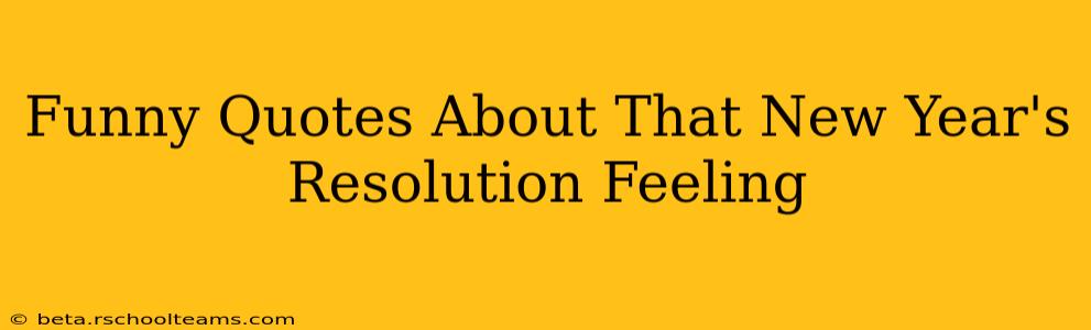 Funny Quotes About That New Year's Resolution Feeling