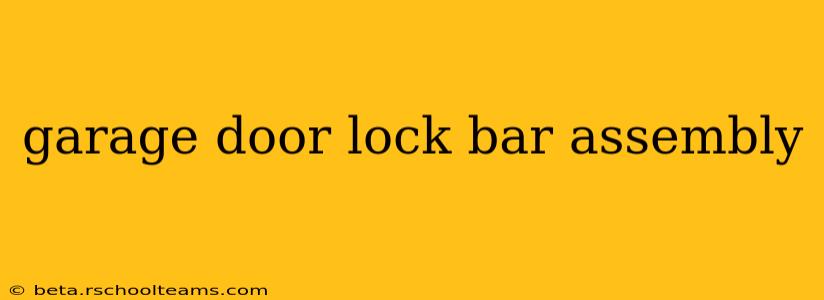 garage door lock bar assembly