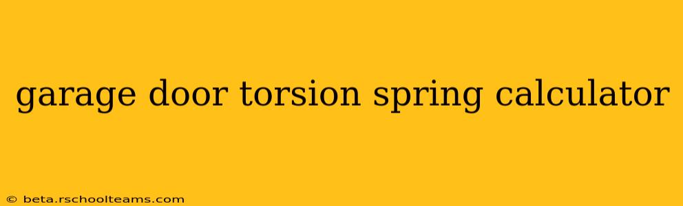 garage door torsion spring calculator