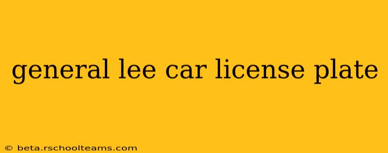 general lee car license plate