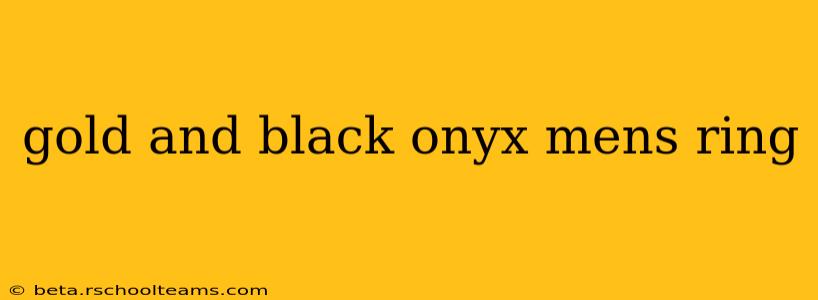 gold and black onyx mens ring