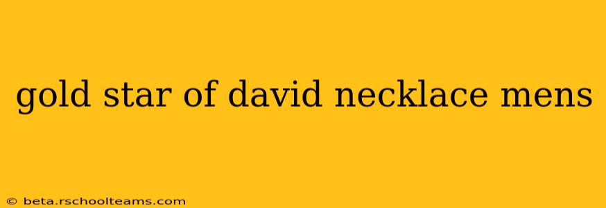 gold star of david necklace mens