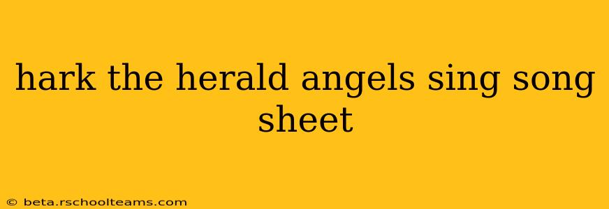 hark the herald angels sing song sheet