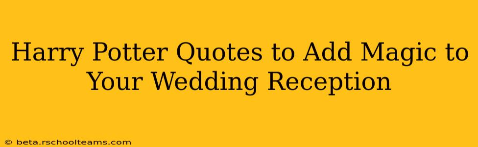 Harry Potter Quotes to Add Magic to Your Wedding Reception