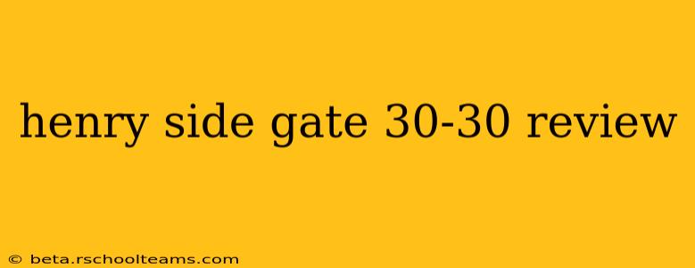 henry side gate 30-30 review