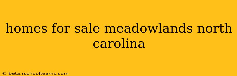homes for sale meadowlands north carolina