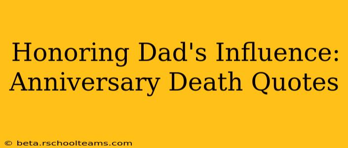 Honoring Dad's Influence: Anniversary Death Quotes