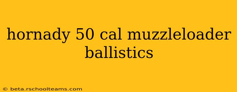 hornady 50 cal muzzleloader ballistics